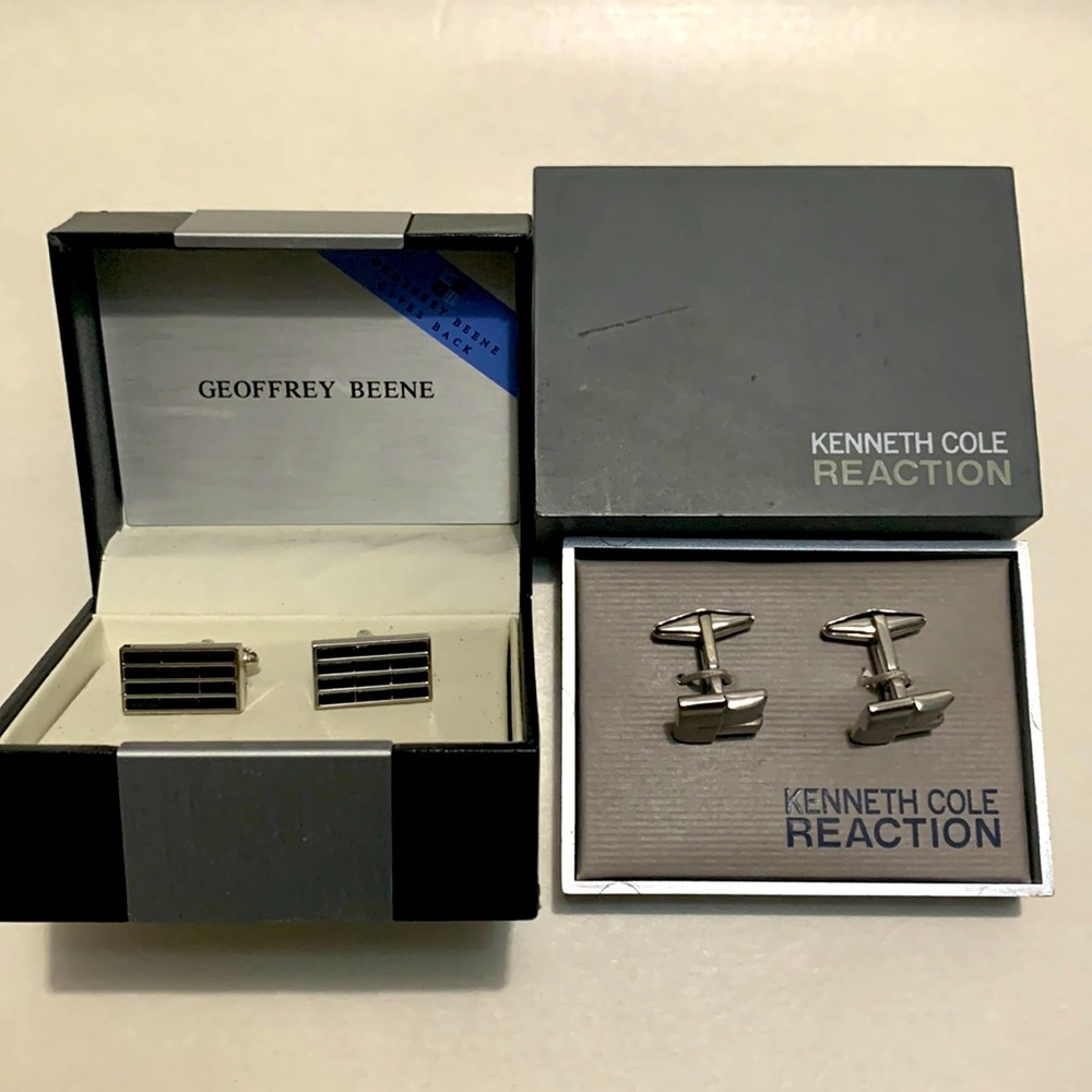 Kenneth Cole Geoffrey Beene men’s cufflinks lot of 2